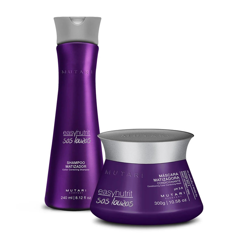 KIT Matizador SOS Louros MUTARI (Shampoo Matizador 240ml + Máscara Matizadora 300g)