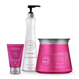 KIT 48h MUTARI (Shampoo 1L + Máscara 1kg + Protetor Finalizador 120ml)