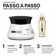 KIT 1 Máscara Mult Cachos 300G + 1 Óleo Vegetal Mult Cachos 57ML