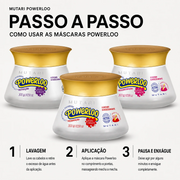 KIT Cronograma Powerloo (Máscara Recontrução 300g + Máscara Hidratação 300g + Máscara Nutrição 300g)
