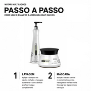 KIT 1 Shampoo MUTARI Mult Cachos 500ML + 1 Máscara MUTARI Mult Cachos 300G