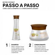 KIT Coconut MUTARI (Shampoo Espuma de Coco 240ml + Máscara Polpa de Coco 300g)