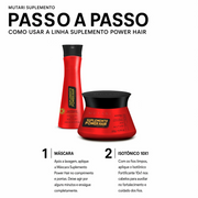 KIT 1 Shampoo Isotônico Suplemento Power Hair 240ML + 1 Máscara Suplemento Capilar Power Hair 300G