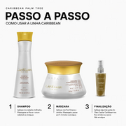 KIT Caribbean MUTARI (Shampoo 240ml + Máscara 300g + Óleo Capilar 30ml)