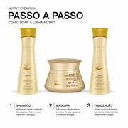 KIT Nutrit MUTARI (Shampoo Mutari Nutrit 240ml + Máscara Mutari Nutrit 300g + Creme para Pentear Mutari Nutrit 240ml)