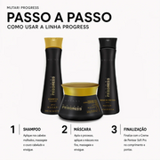KIT 1 Shampoo Every Day MUTARI Progress 240ml + 1 Mascara Every Day MUTARI Progress 300g + 1 Creme Para Pentear Ed MUTARI Progress 240ml