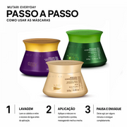 KIT Cronograma Capilar MUTARI (Máscara Relax 300g+ Máscara Easy Nutrit 300g + Máscara Nutrit 300g)